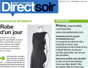 Interview magazine Direct Soir, location de robes