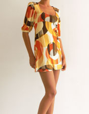 robe tunique orange marron en location