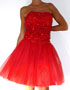 location robe de bal courte rouge et jupe tulle