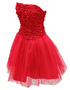 location robe de bal courte rouge et jupe tulle