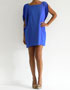 location robe courte en soie bleu, Jil Sander