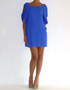 location robe courte en soie bleu, Jil Sander