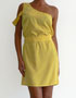 robe jaune one shoulder a louer