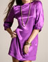 location robe courte violet satin