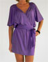 robe courte dcollet crois violet en location