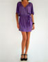 robe courte décolleté croisé violet en location