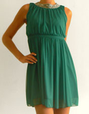 robe mousseline verte en location