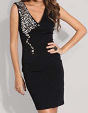 robe noire et  strass diamants a louer pour soiree