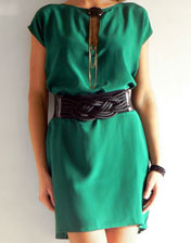 location robe soie vert APRIL FIRST