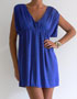 robe tunique bleu decllet V en location