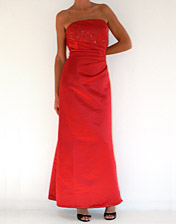 Robe bustier satin rouge a louer pour soiree