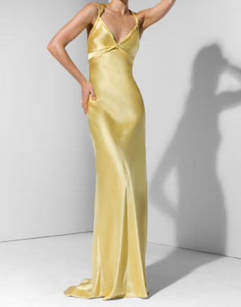 Robes De Soir�e. Longue robe de soirée jaune,