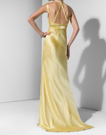 Robe soie jaune