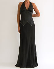 robe de soiree noire satin BCBG en location