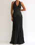 location robe de soiree noire satin BCBG