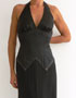 location robe de soiree noire satin BCBG