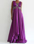 location robe en satin violet