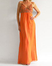 location robe longue de soiree orange