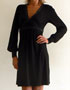 robe mi-longue noire manches longues en location