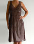 robe mi-longue marron et sequins dors en location