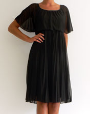 location robe plissee noire style vintage