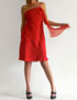 location robe rouge une bretelle