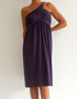 robe drapee violet et strass, une epaule en location