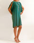 robe 100% soie vert en location