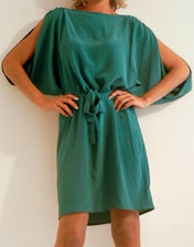 robe verte soie en location