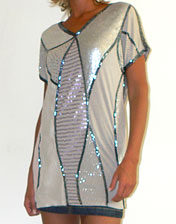 robe ou tunique sequins gris