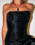 Robe noir bustier satin