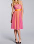 location robe bustier de gala, rose et orange